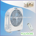 12'' Small Rechargeable fan with 2-tube fluorescent lamp
